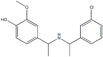 4-(1-{[1-(3-chlorophenyl)ethyl]amino}ethyl)-2-methoxyphenol Struktur