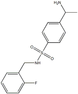 4-(1-aminoethyl)-N-[(2-fluorophenyl)methyl]benzene-1-sulfonamide Struktur