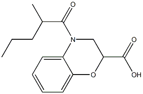 4-(2-methylpentanoyl)-3,4-dihydro-2H-1,4-benzoxazine-2-carboxylic acid Struktur