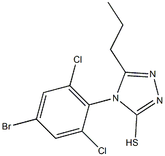 4-(4-bromo-2,6-dichlorophenyl)-5-propyl-4H-1,2,4-triazole-3-thiol Struktur