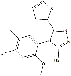 4-(4-chloro-2-methoxy-5-methylphenyl)-5-(thiophen-2-yl)-4H-1,2,4-triazole-3-thiol Struktur