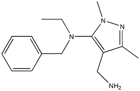 4-(aminomethyl)-N-benzyl-N-ethyl-1,3-dimethyl-1H-pyrazol-5-amine Struktur