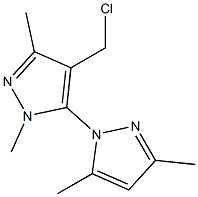 4-(chloromethyl)-5-(3,5-dimethyl-1H-pyrazol-1-yl)-1,3-dimethyl-1H-pyrazole Struktur