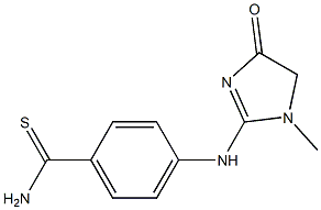 4-[(1-methyl-4-oxo-4,5-dihydro-1H-imidazol-2-yl)amino]benzene-1-carbothioamide Struktur