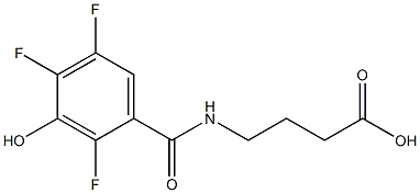 4-[(2,4,5-trifluoro-3-hydroxyphenyl)formamido]butanoic acid Struktur