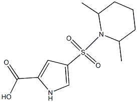 4-[(2,6-dimethylpiperidine-1-)sulfonyl]-1H-pyrrole-2-carboxylic acid Struktur