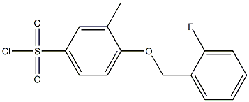 4-[(2-fluorophenyl)methoxy]-3-methylbenzene-1-sulfonyl chloride Struktur