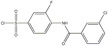 4-[(3-chlorobenzene)amido]-3-fluorobenzene-1-sulfonyl chloride Struktur