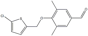 4-[(5-chlorothiophen-2-yl)methoxy]-3,5-dimethylbenzaldehyde Struktur