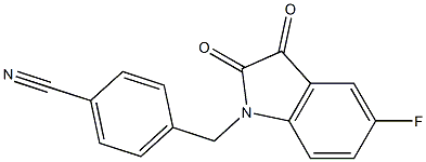 4-[(5-fluoro-2,3-dioxo-2,3-dihydro-1H-indol-1-yl)methyl]benzonitrile Struktur