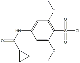 4-[(cyclopropylcarbonyl)amino]-2,6-dimethoxybenzenesulfonyl chloride Struktur