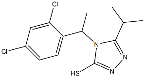 4-[1-(2,4-dichlorophenyl)ethyl]-5-(propan-2-yl)-4H-1,2,4-triazole-3-thiol Struktur