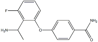 4-[2-(1-aminoethyl)-3-fluorophenoxy]benzamide Struktur