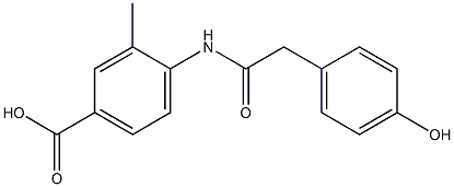 4-[2-(4-hydroxyphenyl)acetamido]-3-methylbenzoic acid Struktur