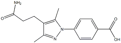 4-[4-(3-amino-3-oxopropyl)-3,5-dimethyl-1H-pyrazol-1-yl]benzoic acid Struktur