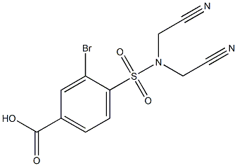 4-[bis(cyanomethyl)sulfamoyl]-3-bromobenzoic acid Struktur