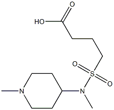 4-[methyl(1-methylpiperidin-4-yl)sulfamoyl]butanoic acid Struktur