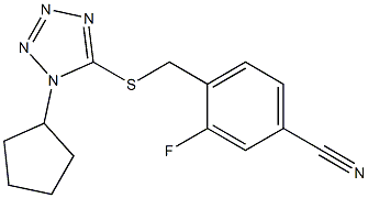 4-{[(1-cyclopentyl-1H-1,2,3,4-tetrazol-5-yl)sulfanyl]methyl}-3-fluorobenzonitrile Struktur