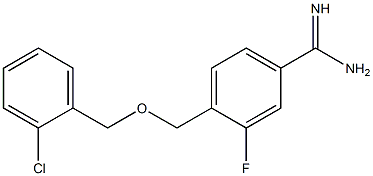 4-{[(2-chlorobenzyl)oxy]methyl}-3-fluorobenzenecarboximidamide Struktur