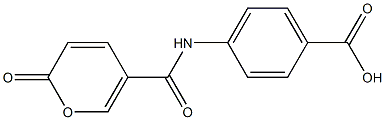 4-{[(2-oxo-2H-pyran-5-yl)carbonyl]amino}benzoic acid Struktur