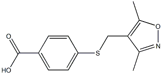 4-{[(3,5-dimethyl-1,2-oxazol-4-yl)methyl]sulfanyl}benzoic acid Struktur