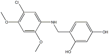 4-{[(5-chloro-2,4-dimethoxyphenyl)amino]methyl}benzene-1,3-diol Struktur