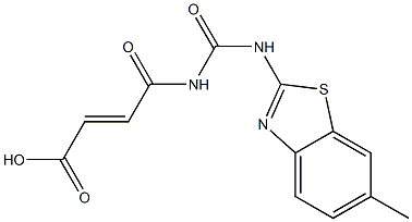 4-{[(6-methyl-1,3-benzothiazol-2-yl)carbamoyl]amino}-4-oxobut-2-enoic acid Struktur