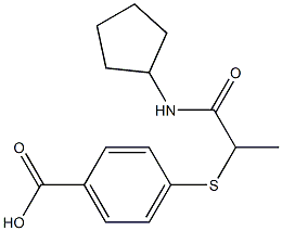 4-{[1-(cyclopentylcarbamoyl)ethyl]sulfanyl}benzoic acid Struktur