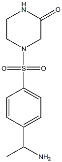 4-{[4-(1-aminoethyl)benzene]sulfonyl}piperazin-2-one Struktur