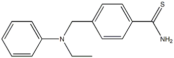 4-{[ethyl(phenyl)amino]methyl}benzene-1-carbothioamide Struktur