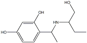 4-{1-[(1-hydroxybutan-2-yl)amino]ethyl}benzene-1,3-diol Struktur