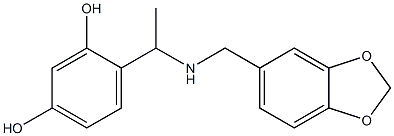 4-{1-[(2H-1,3-benzodioxol-5-ylmethyl)amino]ethyl}benzene-1,3-diol Struktur