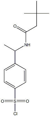 4-{1-[(3,3-dimethylbutanoyl)amino]ethyl}benzenesulfonyl chloride Struktur