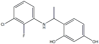 4-{1-[(3-chloro-2-fluorophenyl)amino]ethyl}benzene-1,3-diol Struktur