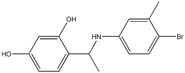 4-{1-[(4-bromo-3-methylphenyl)amino]ethyl}benzene-1,3-diol Struktur