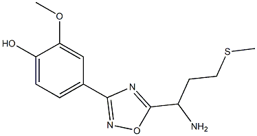 4-{5-[1-amino-3-(methylsulfanyl)propyl]-1,2,4-oxadiazol-3-yl}-2-methoxyphenol Struktur