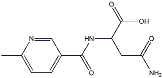 4-amino-2-{[(6-methylpyridin-3-yl)carbonyl]amino}-4-oxobutanoic acid Struktur