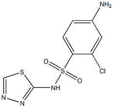 4-amino-2-chloro-N-(1,3,4-thiadiazol-2-yl)benzene-1-sulfonamide Struktur