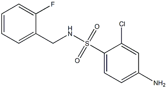 4-amino-2-chloro-N-[(2-fluorophenyl)methyl]benzene-1-sulfonamide Struktur