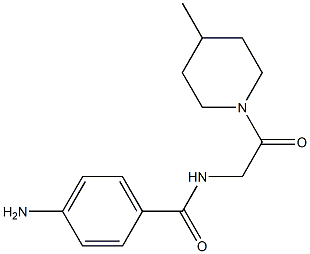 4-amino-N-[2-(4-methylpiperidin-1-yl)-2-oxoethyl]benzamide Struktur