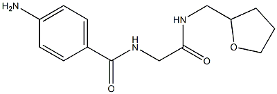 4-amino-N-{2-oxo-2-[(tetrahydrofuran-2-ylmethyl)amino]ethyl}benzamide Struktur