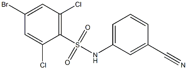 4-bromo-2,6-dichloro-N-(3-cyanophenyl)benzene-1-sulfonamide Struktur