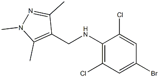 4-bromo-2,6-dichloro-N-[(1,3,5-trimethyl-1H-pyrazol-4-yl)methyl]aniline Struktur