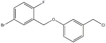 4-bromo-2-[3-(chloromethyl)phenoxymethyl]-1-fluorobenzene Struktur