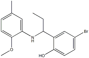 4-bromo-2-{1-[(2-methoxy-5-methylphenyl)amino]propyl}phenol Struktur