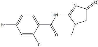 4-bromo-2-fluoro-N-(1-methyl-4-oxo-4,5-dihydro-1H-imidazol-2-yl)benzamide Struktur