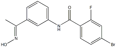 4-bromo-2-fluoro-N-{3-[1-(hydroxyimino)ethyl]phenyl}benzamide Struktur