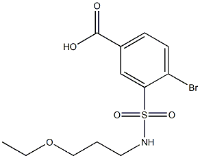 4-bromo-3-[(3-ethoxypropyl)sulfamoyl]benzoic acid Struktur