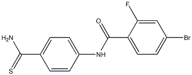 4-bromo-N-(4-carbamothioylphenyl)-2-fluorobenzamide Struktur