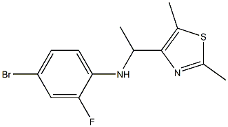 4-bromo-N-[1-(2,5-dimethyl-1,3-thiazol-4-yl)ethyl]-2-fluoroaniline Struktur